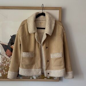 Women’s Tan Sherpa-Lined Jacket